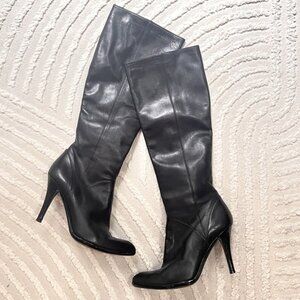 Stuart Weitzman Black Leather Knee-High Boots - Size 6.5 M